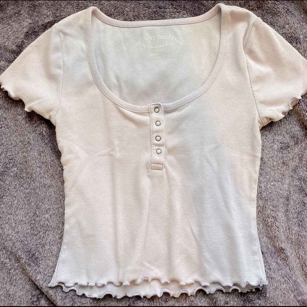 Aeropostale Lilac Lettuce Hem Crop Top